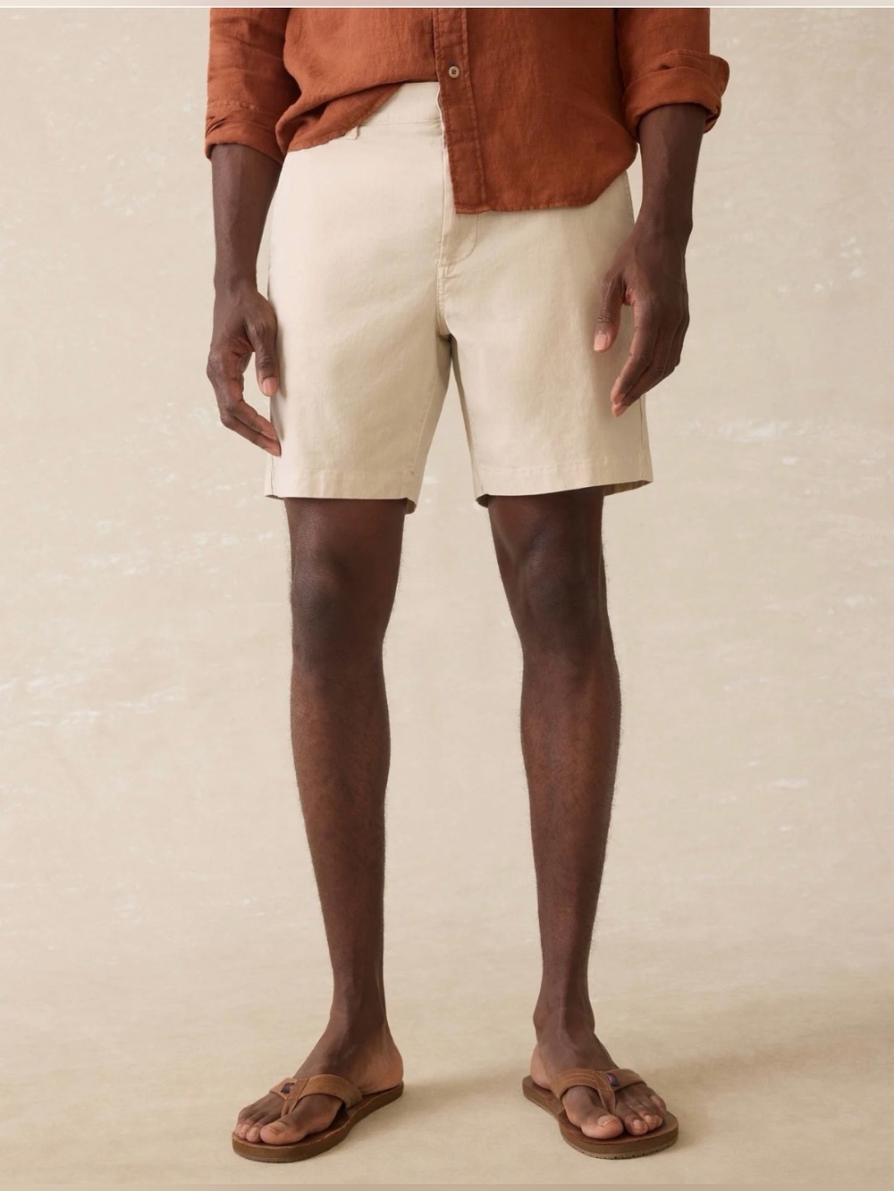 Faherty Tradewinds Linen Blend Short Stone White Size 34 Chino Shorts